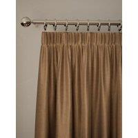 M&S Velvet Pencil Pleat Ultra Thermal Curtains Bronze