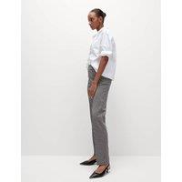 Twill Checked Straight Leg Trousers