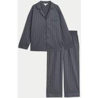 Pure Cotton Sateen Striped Pyjama Set