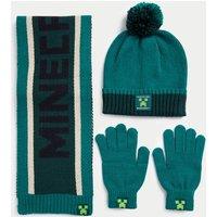 Kids Minecraft Hat, Scarf and Gloves Set (6-13 Yrs)