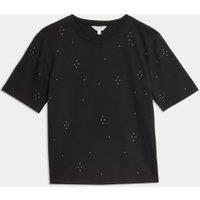 Pure Cotton Embellished Relaxed T-Shirt