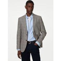 Tailored Fit Cotton Rich Check Blazer