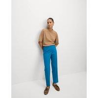 M&S Cotton Blend Slim Fit Ankle Grazer Trousers Dark Airforce