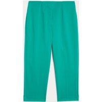 M&S Cotton Blend Slim Fit Cropped Trousers Bright Green