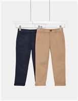 2pk Cotton Rich Chinos (2-8 Yrs)