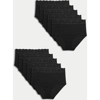 10pk Cotton Rich Lace Waist Full Briefs