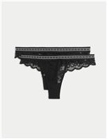2pk Cleo Lace Thongs