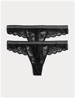 2pk Cleo Lace Thongs