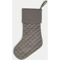 Silver Velvet Quilted Stocking