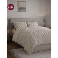 Fleece Checkerboard Textured Bedding Set