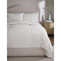 M&S Pure Cotton Spotty Jacquard Bedding Set Grey Mix