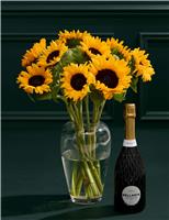Sunflower Abundance Bouquet with Prosecco