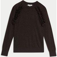 Merino Wool Rich Sparkly Ruffle Jumper