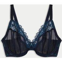 Daisy Embroidery Wired Plunge Bra F-H