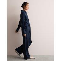 Wool Rich Belted Long Sleeve Jumpsuit