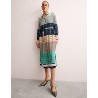Checked Belted Midi Shirt Dress