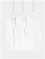 3pk Pure Cotton Sleeveless Vests