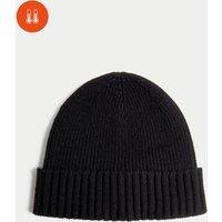 Wool Blend Knitted Beanie Hat