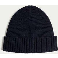 Wool Blend Knitted Beanie Hat