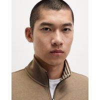 Pure Cotton Zip Up Funnel Neck Sweatshirt