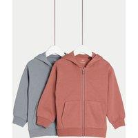 2pk Cotton Rich Zip Hoodies (2-8 Yrs)