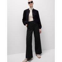 Denim Elasticated Waist Wide Leg Trousers