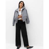 M&S Denim Elasticated Waist Wide Leg Trousers Black