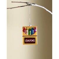 Multicoloured Glass Crayon Bauble