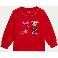 Pure Cotton Sequin Top (2-8 Yrs)