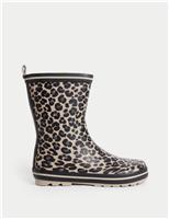 Kids Leopard Print Wellies (4 Small - 6 Large)