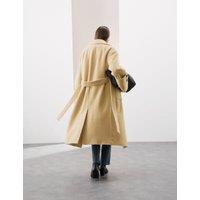 Wool Rich Belted Longline Wrap Coat