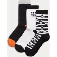 3pk Cotton Rich Beetlejuice Socks (6 Small - 7 Large)