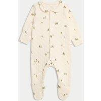 Cotton Rich Quilted Christmas Tree Sleepsuit (0-12 Mths)