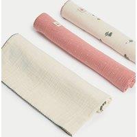 3pk Pure Cotton Alpine Muslin Squares