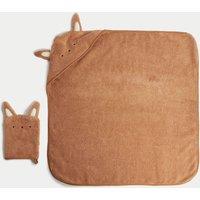 Pure Cotton Animal Hooded Towel and Mitt Set