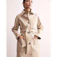 Leather Belted Single Breasted Trench Coat