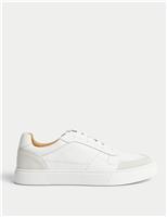 Leather Lace Up Performance Trainers with Freshfeet