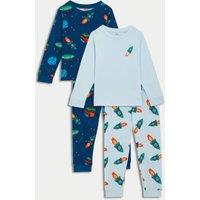 2pk Pure Cotton Rocket Pyjama Sets (1-8 Yrs)