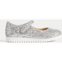 Kids Glitter Riptape Mary Jane Shoes (4 Small - 2 Large)