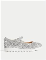 Kids Glitter Riptape Mary Jane Shoes (4 Small - 2 Large)
