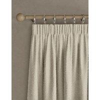 M&S Boucle Pencil Pleat Curtains Ecru