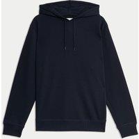 M&S Cotton Rich Lightweight Hoodie Dark Navy