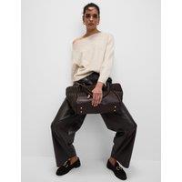 Slash Neck Relaxed Jumper with Alpaca