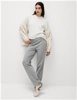 Jersey Checked Straight Leg Trousers