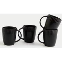 Set of 4 Textured Edge Mugs