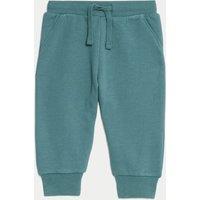 M&S Cotton Rich Joggers (0-3 Yrs) Blue