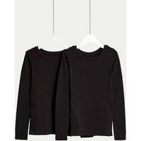 M&S 2 Pack Heatgen Thermal Tops (2-14 Yrs) Black