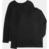 M&S 2 Pack Heatgen Thermal Tops (2-14 Yrs) Black