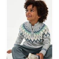 Fair Isle Knitted Half Zip Jumper (2-8 Yrs)