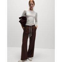 Drawstring Wide Leg Trousers